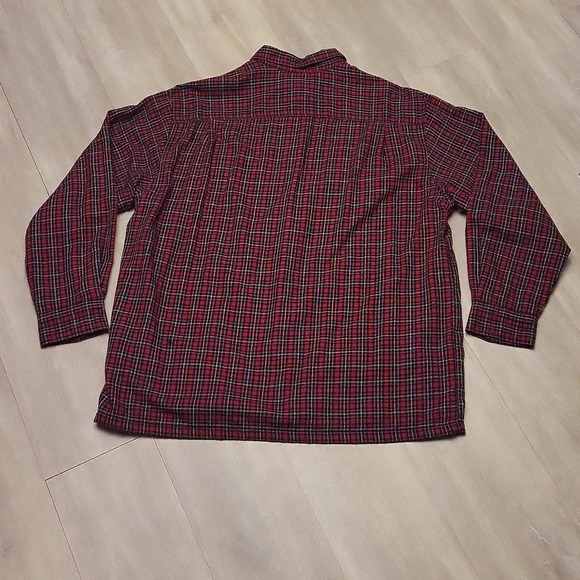 🛍David Taylor Thermal Red Plaid Collared Button Up Flannel Mens Size Large - Picture 2 of 9